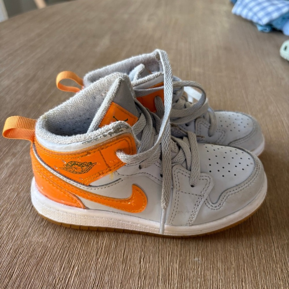 Nike Toddler High-Top Sneakers - White and Orange 9C